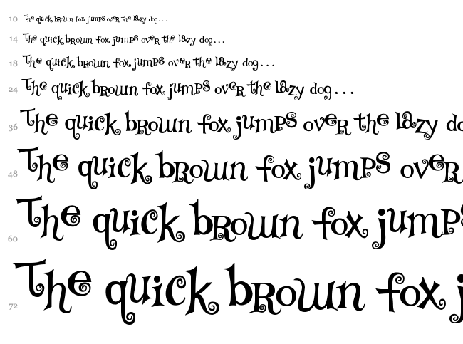 TS Curly font waterfall